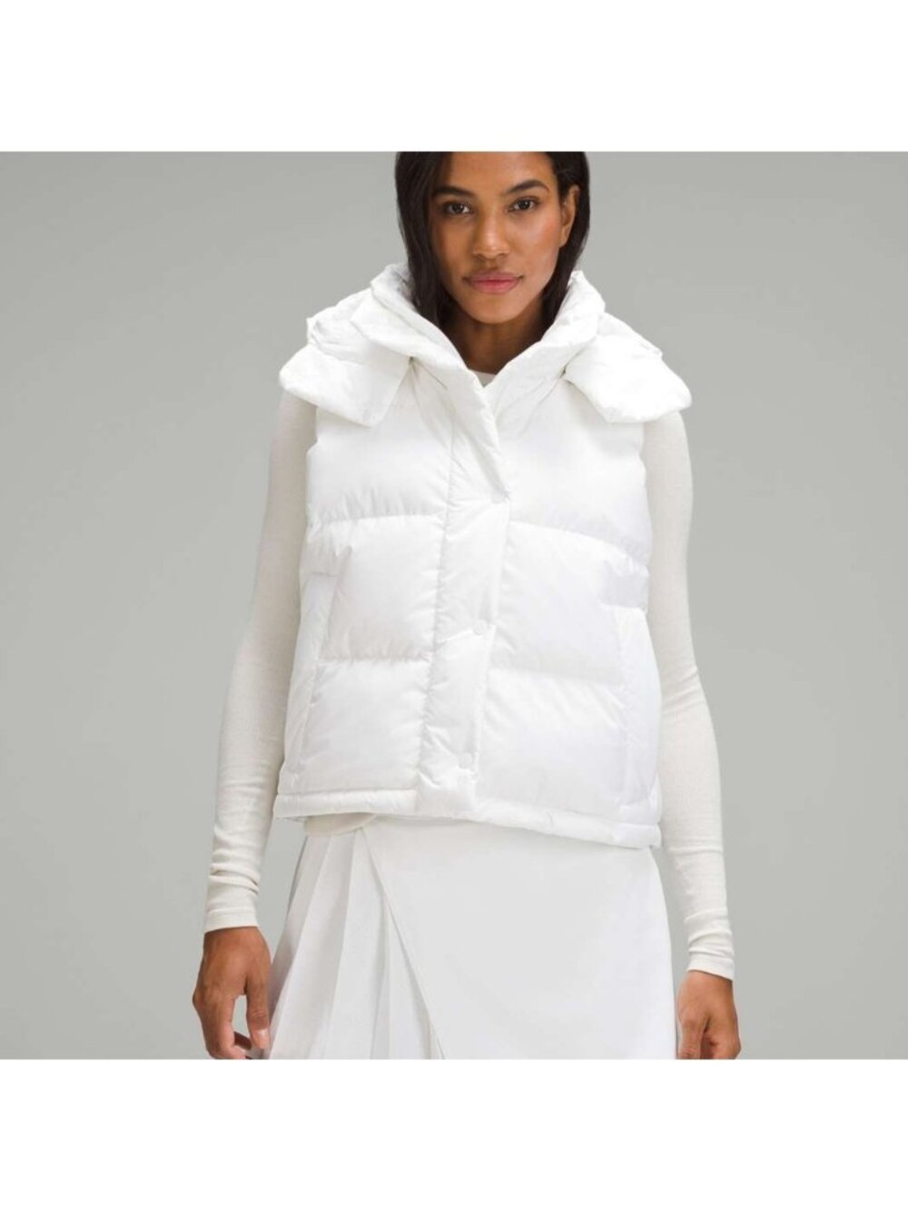 Lululemon Wunder Puff Cropped Vest White like new